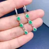 Серьги -свисые серьги Yulem Jewelry Fashion Emerald Drop для вечеринки 3 мм 4 мм натуральная серебряная серьга стерлинги