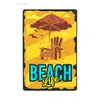 Vintage Surf Time Poster Summer Tiki Bar Tin Sign Old Rusty Beach Bar Retro Rusty Board Metal Signs This Way To The Beach Sign signes personnalisés extérieur métal 30X20CM w01