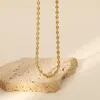Łańcuchy 2023 Stalowa stalowa naszyjnik z koralikami Kobiet biżuteria 316L Olnom Oval Beads łańcuch Choker Ladies Waterproof