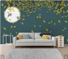 Papiers peints Ginkgo feuilles arbre papier peint Mural salon enfants chambre papiers peints rouleau décor peintures murales décalcomanies papier 3d