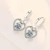 Dangle Earrings 925 Stamp Silver Plated Women Drop Fashion Bow-knot Heart Pendant Top Quality Zircon Earring For Girl Jewelry