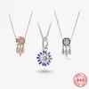 925 Silver Fit Pandora Necklace Pendant heart women fashion jewelry Colorful Dream