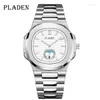 Нарученные часы Pladen Men смотрят лучшие бренд 18K из нержавеющей стали.