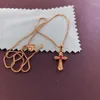 CARRING 24K Colar Gold Cross Cross Ruby Pingente Cadeia de Caixa de 18 polegadas para homens Homens de jóias de Natal Presentes
