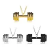 Interés de moda Barbell Collar de diseñador Mujer Estilo sudamericano Chapado en oro y plata Colgante Collares para hombre Accesorios Joyería para regalo de amigo 3 colores