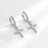 Hoopörhängen 2023 Trendy Hiphop Luxury Zircon Cross Earring For Women Girls Party Wedding Punk Fashion Smyckesgåvor EH1880