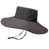 Wide Brim Hats All-match Sun Protect Hat Big Cowboy Foldable Fisherman Breathable Fishing For Outdoor Sport Drop