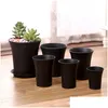 Planters Pots Plastic Round Succents Flowers Ctivate Bottom Breathable Flower Pot Planter Home Breed Garden Bh2362 Drop Delivery P Dhzgg