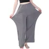 Pantalon grande taille 7XL 150KG printemps été couleur unie sport jambe large haute élastique dames vêtements de maison amples grand