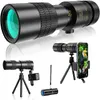 Telescópio monocular HD 10-30040mm HD com adaptador de smartphone Clear Bak4 Prism FMC Lens Monocular para Star assistindo a pássaros Hunting