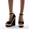 Sandaler sommar mode fisk mun 16 cm höga klackar kilar klack kvinnor pumpar skor storlek 35-421