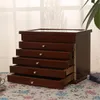 Food Savers Storage Containers 6 Tiers Wooden Jewelry Box Luxury Multi layer Retro Display Stand Earring Ring Organizing Station Store 230307