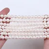 Chains Wholesale Natural White 6-6.5/6-7mm Round Freshwater Pearl Strands For Jewelty Making