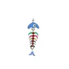 Charms 2023 Fashion Colorful Small Fish Shaped Pendant Clavicle Necklace Cute Bone Oil Drop Alloy