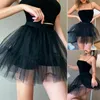 Skirts Mini Tulle Mesh A-Line Fashion For Women Elastic High Waist Lolita Elegant Girls Juniors Prom Party Skirt Black