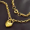 Pendant Necklaces Gold Filled Jewelry Heart Belcher Padlock Necklace For Women And Girl Gift;pendant Size 27mm X 20mm