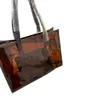 2023 popular luxury shoulder bag women's jelly transparent beach bag shopping bag with small bag wallet in two colors