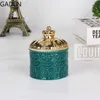 Storage Bottles Jars Europeanstyle Electroplating Ceramic Storage Jar Display Box Crown Jewelry Box with Lid Desktop Ornaments Home Storage Supplies J230301