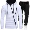 Herrtröjor tröjor Pullover Cotton Autumn Winter Men Casual Tracksuit Two Piece Pants Sport Shirts Set Set