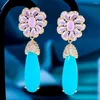 Boucles d'oreilles pendantes GODKI à la mode fleur goutte d'eau Boucle D'oreille pour les femmes fête de mariage Dubai bijoux de mariée Boucle D'oreille Femme cadeau