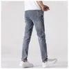 Jeans pour hommes 2023 Printemps Été Hommes Stretch Slim Coton Casual Simple Pantalon Mode Denim Pantalon Streetwear Homme Classiques