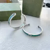 95% OFF 2023 New Luxury High Quality Fashion Jewelry for Silver Green Enamel Bracelet with woven piping and interlocking double used hand jewelry couple