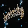 مجوهرات شعر الزفاف الفاخرة الزركون الزركون Tiaras التاج شعب العروسة الشرف الإكسسوارات لؤلؤة العروس HQ0804 230307