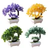 Kwiaty dekoracyjne sztuczna symulacja rośliny Wystrój biura Fałszywe disted Bonsai Tree Desk Ornament Bukiet Wedding Scena Party Garden Home