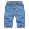 Męskie spodenki Myazhou Summer Brytyjczyk Brytyjska swobodne szorty męskie bawełniane szczupłe spodnie spustowe stałe kolor elastyczny talia s4xl 230307