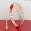 Bangle de moda prata damas rosa ouro lady parafuso homem chave de fenda diamante jóias de luxo jóias feminino pulseiras