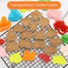 Baking Moulds Transportation Tool Car Cartoon Biscuit Mold Diy Household 3d Press Accessories Cookie Cutter Set