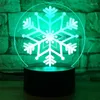 Gece Işıkları Noel Dekorasyonu 3D Işık Akrilik Led Masa Lambası Renkli Kar Tanesi Gece Işığı Hediyeleri 2023 Yıllık Ev