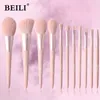 Makeup Tools BEILI 1011 pcs Pink Makeup Brushes Set Vegan Eyebrow Eyelash Powder Synthetic Hair Foundation Brush Make Up Tools For Women 230308