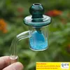 Glass UFO Carb Cap Green Color OD 38mm Dome Fit Quartz Banger Nail Enail Domeless Thick Nails Glass Bong Dab Rig