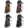 Caps de bola longos gorjeta de tampa de beisebol sintético NATURAL / BROWN WIGS naturalmente conecta a peruca de chapéu sintético ajustável para meninas 230308
