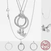 925 Silver Fit Pandora Ожерелье подвесное сердце женские ювелирные украшения моменты моменты огня o Подвеска