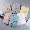 Vêtements de nuit pour femmes femmes automne serviette Kimono Robe de bain Robes de demoiselle d'honneur Femme Sexy gaufre peignoir Robe de chambre mariée mariage Peignoir