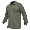 Herren Polos MAGCOMSEN Herren Poloshirts Langarm Revers T-Shirt Solide Casual Business Tops Cargo Pocket Poloshirt 230308