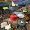 Camp Kitchen Portable Camping tableware cooking set Outdoor cookware pan pot bowl spoon fork Utensils for hiking picnic travel wild campismo 230307