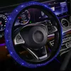 Steering Wheel Covers 2023 Blue Crystal Bling Diamond Rhinestones Car Cover Plush Rhineston Auto Accessories Case Styling