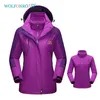 Наружные куртки с капюшоном kefitevd 2 в 1 Женский зимний лыжный флис теплый тепло -снежный водонепроницаемый курт