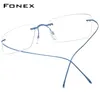 Солнцезащитные очки рамки Fonex B Очки рамки мужчины женщины без оправдания квадратные очки миопия оптические корейские очки F85634 230307