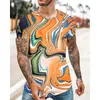 Heren t shirts magische kleuren vloeibare 3d overal over gedrukt shirt zomer streetwear casual roeping korte mouw mannen unisex kleding