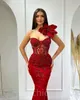 2023アラビア語aso ebi lace mermaid promドレスビーズクリスタルセクシーな夜のフォーマルパーティーセカンドレセプション誕生日婚約花嫁介添人ドレスzj1244