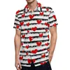 남자 캐주얼 셔츠 남성 패션 발렌타인 데이 3D 디지털 인쇄 싱글 가슴 짧은 슬리브 셔츠 탑 소셜 드레스 오버 셔츠