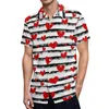 Camisas casuales para hombre Moda para hombre Día de San Valentín 3D Impreso digital Camisa de manga corta de un solo pecho Tops Vestido social Sobrecamisa