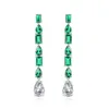 Dangle Earrings Handmade Original 925 Sterling Silver 3ct Diamond Emerald Earring Jewelry Gemstones Party Wedding Drop For Women