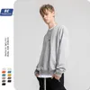 Mäns hoodies solid färg varm förtjockad sammet modemärke lösa överdimensionerade sweatshirt kvinnor män crewneck