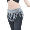 Vêtements de scène fait à la main perlé hanche écharpe danse du ventre ceinture or argent Tribal BellyDance chaîne ceinture accessoires 89