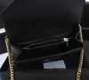 2023 nowy 5A torebka damska luksusowa torebka na ramię marka LOULOU w kształcie litery Y projektant szew skórzany damski metalowy łańcuszek czarny klapka Messenger torby z łańcuszkiem jagnięca skóra
